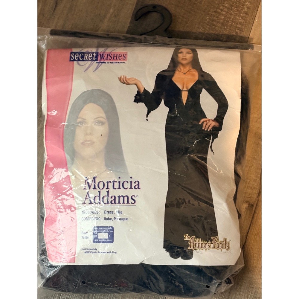 Secret Wishes Morticia Addams Costume Plus Size 14-16 Dress & Wig 17526 Black